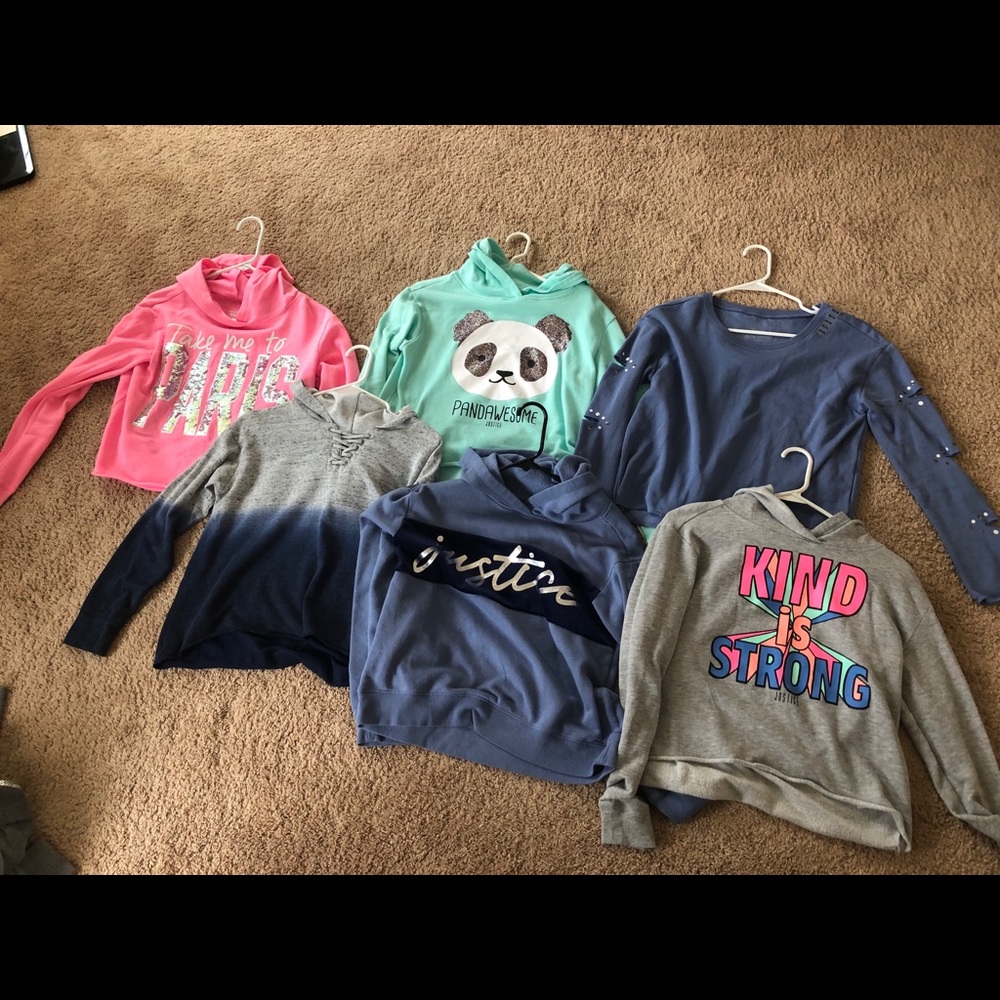 Justice cropped sweatshirts